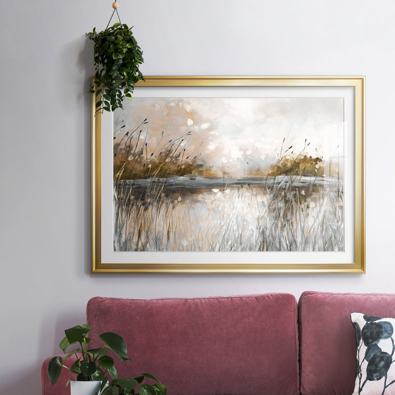 Vue sur le lac Honeybloom, Or, H 27 po x l 39 po x P 1,5 po