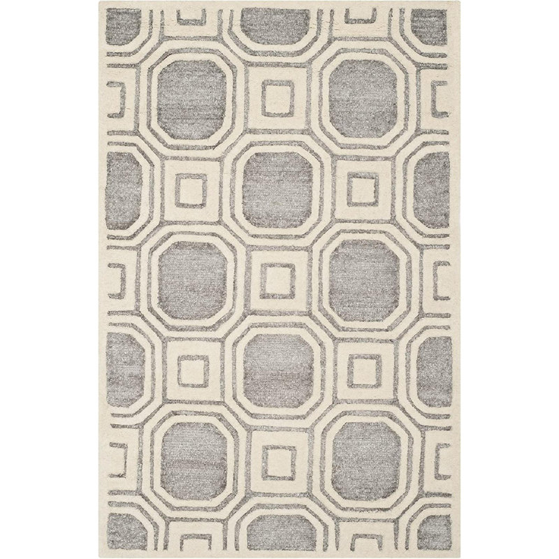 Trakia Hand Tufted Performance Geometric Rug, Rectangle 3' x 5'