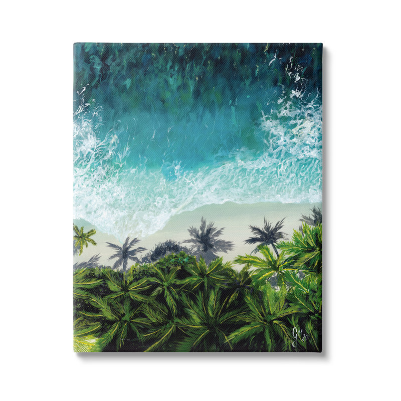 Art mural sur toile de plage tropicale Stupell Industries par Georgie Harrison, H 20 po x l 16 po x P 1,5 po