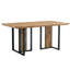 Salle à manger 67 po x 36 po à texture de bois avec 6 chaises sans accoudoirs en suède brun, structure solide, rebord lisse, pieds antidérapants, assemblage rapide