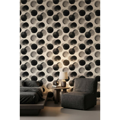 Papier peint abstrait noir adhésif pelez et collez gris
