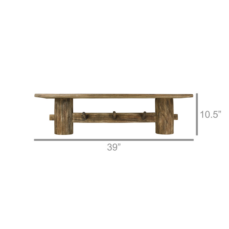 Dakshith Wall Shelf with Coat Pegs