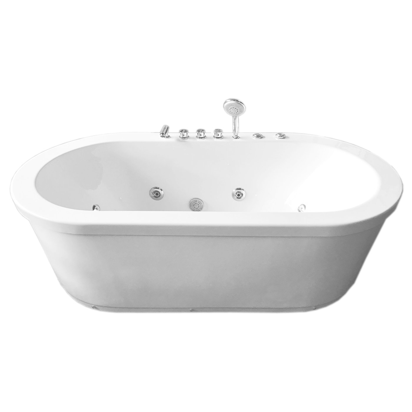 73'' x 37.5'' Freestanding Plastic / Acrylic Bathtub with Faucet