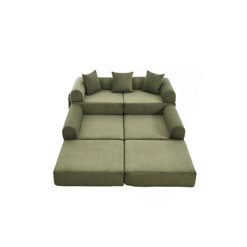 Canapé-lit convertible pliant, avec structure fixe et main courante avec coussin, canapé-lit pliant en velours côtelé Cloud, lit en mousse à mémoire de forme pliable dans le salon / dortoir / chambre d'amis / bureau personnel / appt