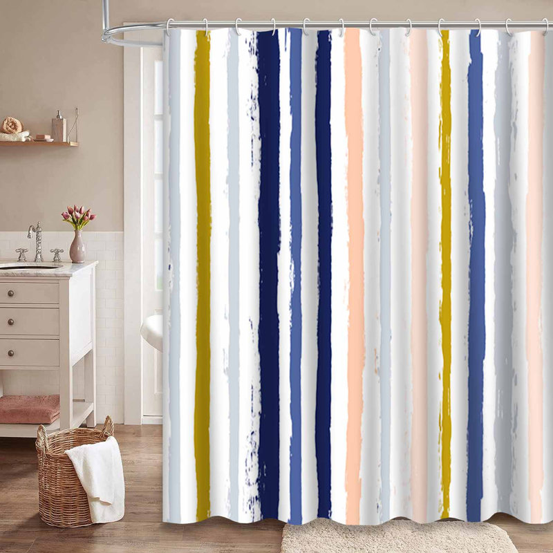 Rideau de douche avec 12 crochets, L 72 po x l 78 po