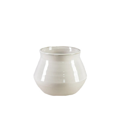 Vase en céramique - finition brillante élégante, design évasé intemporel, parfait pour les arrangements floraux, les décorations modernes et les idées cadeaux