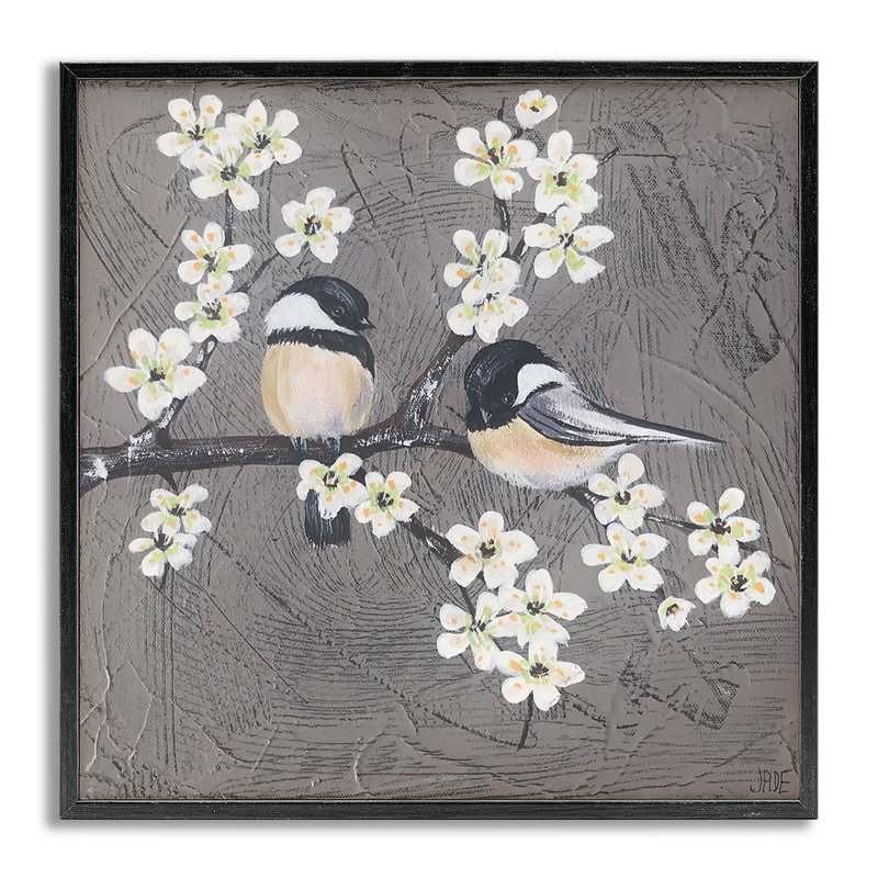 Paire d'oiseaux sur une branche, estampe numérique par Jade Reynolds, Estampe numérique Farmhouse, H 24 po x l 24 po