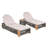Outdoor Rope Chaise Lounge Set With Wood Side Table And Cushions,Chaise Lounge With Adjustable Backrest,Set Of 4-1096187440