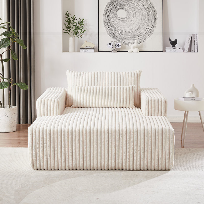 Canapé-lit en éponge Corduroy, Beige