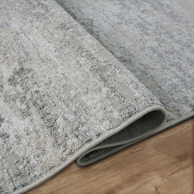 Tapis moderne gris foncé et ivoire Stafford, Gris / Ivoire, 10'0" x 14'0"
