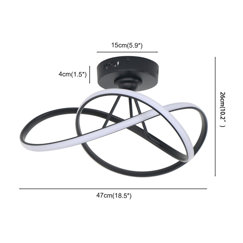 18.5 In Modern LED Integrated Flush Mount Light Triac Dimming