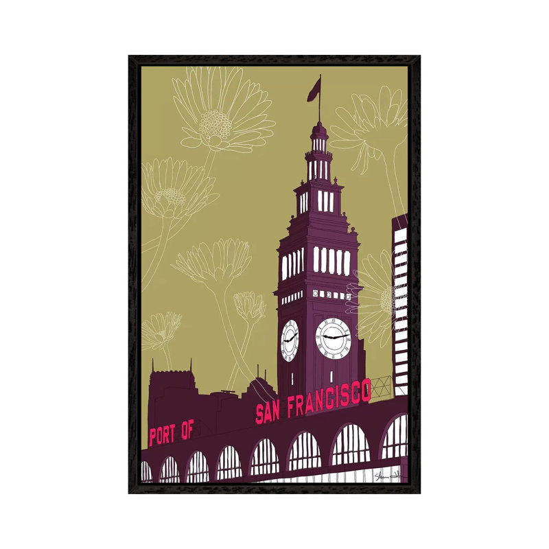 Ferry Building - San Francisco by Shane Donahue - Print on Canvas, Black Floater Framed, 66.04cm H x 45.72cm W x 3.81cm D
