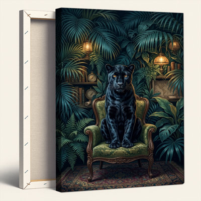 Jungle Panther, reproduction d'art sur toile, ensemble de 1