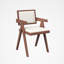 Chaises de salle à manger en noyer avec similicuir blanc (ensemble de 2) - Pieds en bois noirs