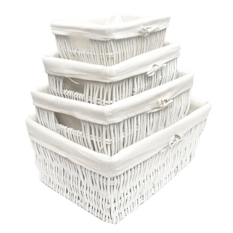 Brambly Cottage Decorative Basket, 18cm H x 41cm W x 28cm D, White