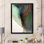 Peinture marbrée verte et dorée - décoration murale moderne en toile