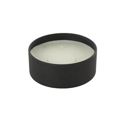 Ebern Designs Metal Creamy Vanilla Swirl Scented Textured 22Oz 3 Wick Candle With Wax