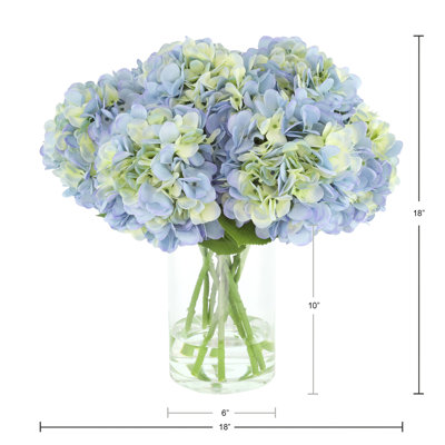 Hydrangeas Arranged in a Glass Vase