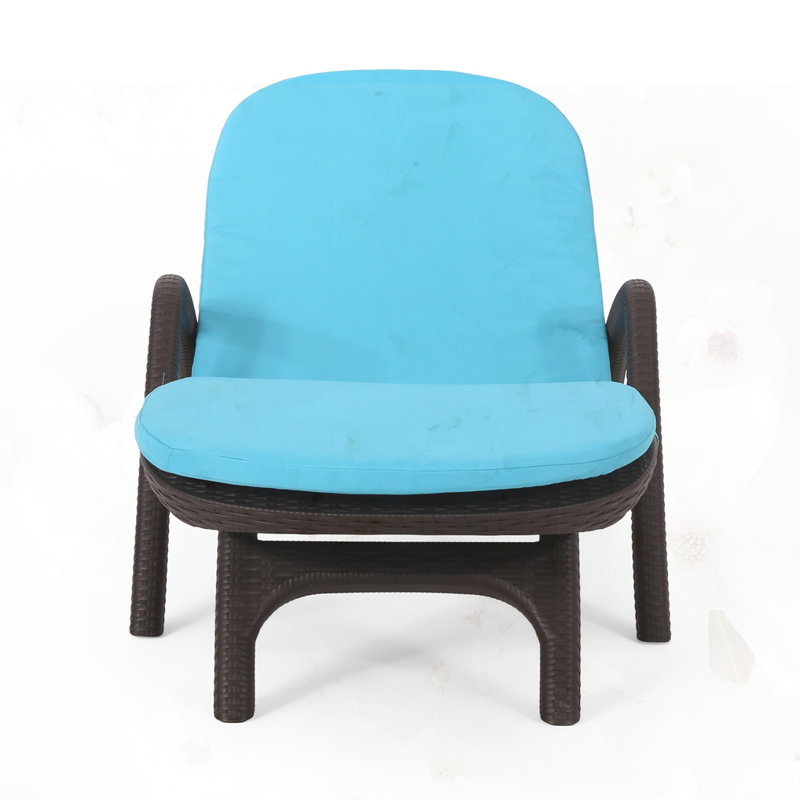 CHAISE Longe avec coussin, Bleu