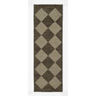 Winnie Wool Geometric Area Rug in Brown/Tan