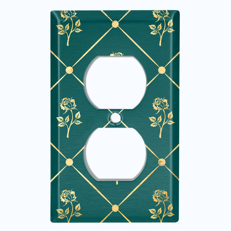 Patterned 1 - Gang Duplex Outlet Standard Wall Plate