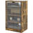 Taura 4-Tier Media Cabinet with Adjustable Shelves, Tempered Glass Doors, and Cable Management-100844812