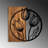 Decorative Wooden Wall Accessory, Walnut & Black, 22.0 x 22.4 inches | 100% Solid Wood (Thickness: 1.2 inches) & Metal (Thickness: 0.06 inches) | Unique Design, Perfect for Home Decor, Hangable & Versatile