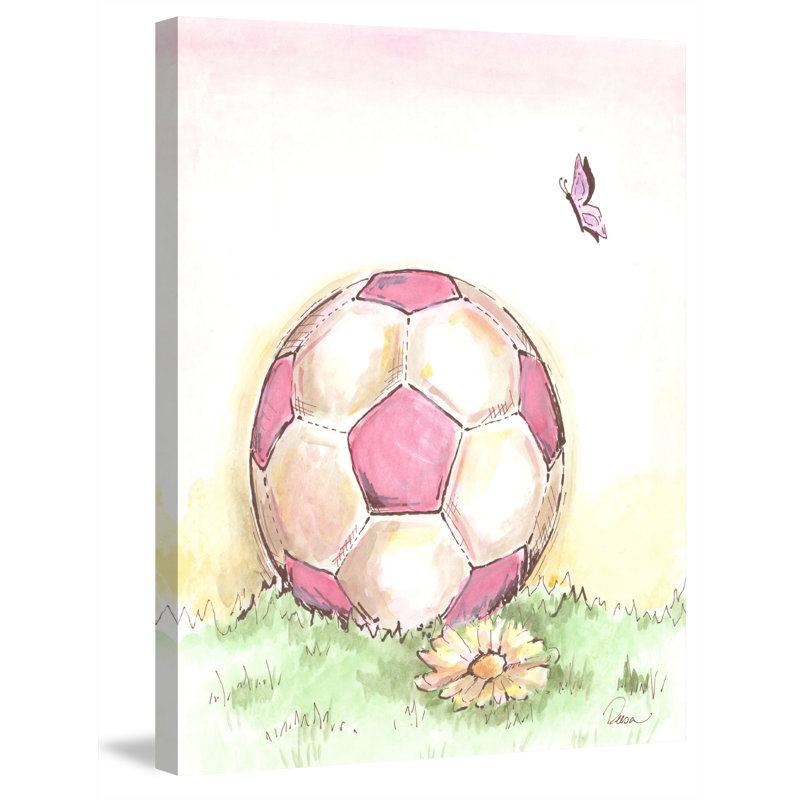 "Soccer" par Reesa Qualia, reproduction sur toile tendue, H 29 po x l 24 po x P 1,5 po