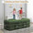78" Compression Corduroy Sleeper Sofa, Convertible Upholstered Couch with 2 Pillows, No Assembly Required-118101138-124439129