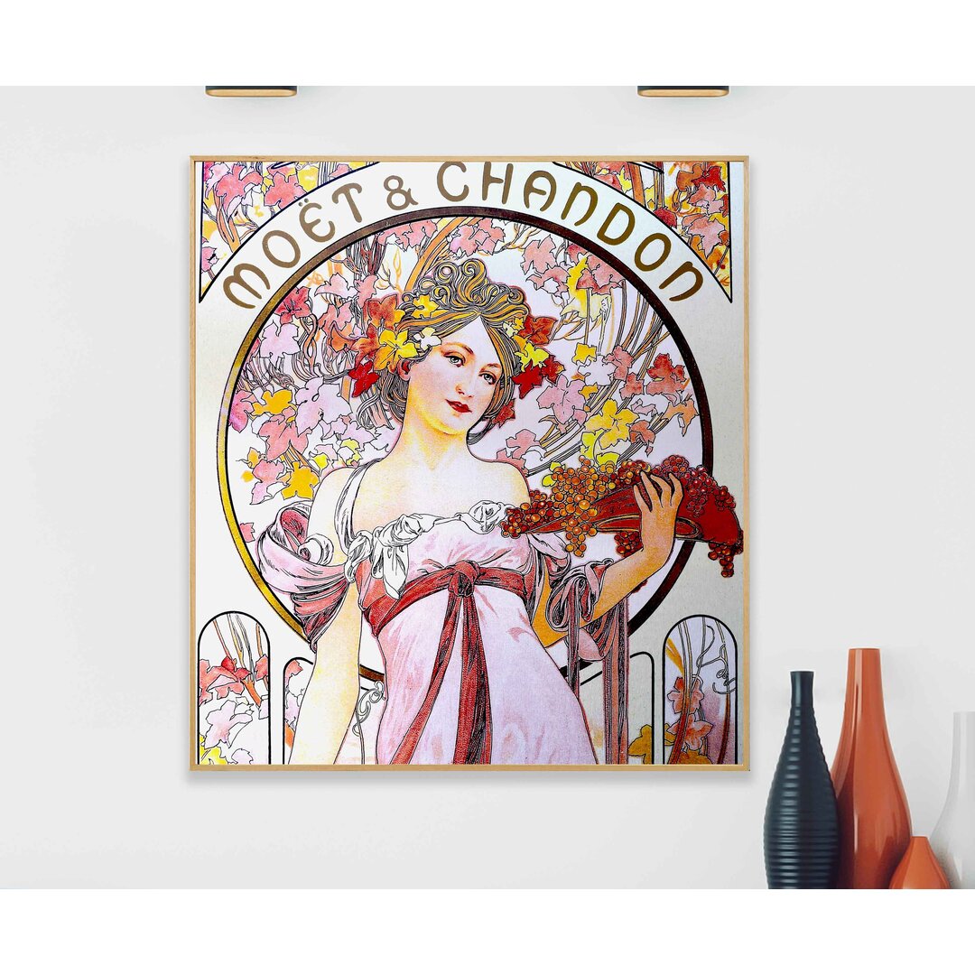 Metallbild Moet & Chandon von Alphonse Mucha