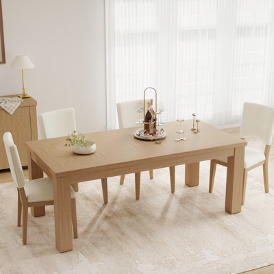 Table de salle à manger Mid-Century moderne en bois avec motif de losanges pastoraux