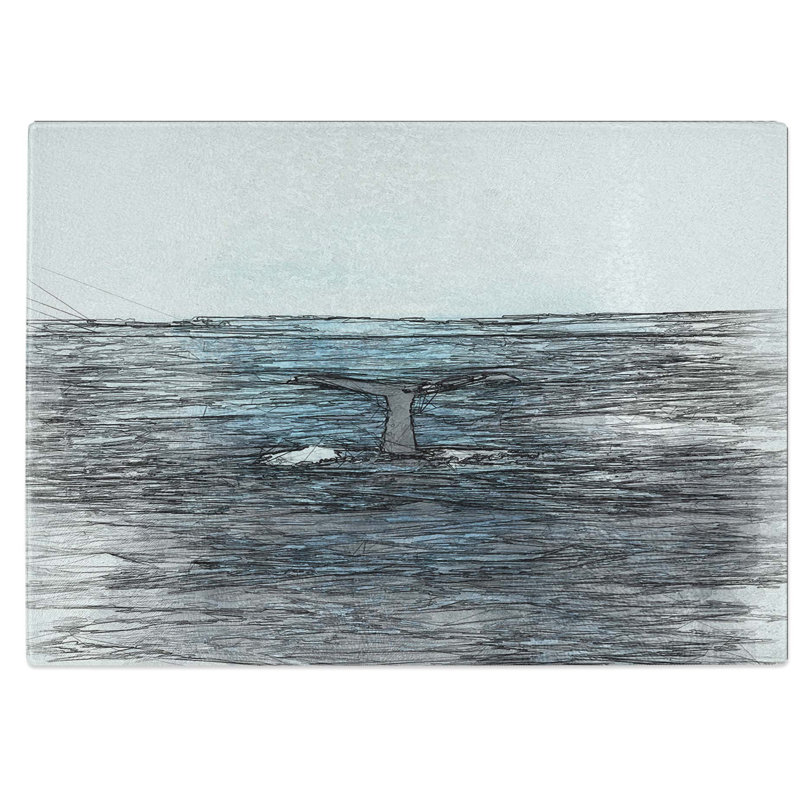 Tempered Glass Whale Chopping Board, 28.5 cm W x 20 cm L