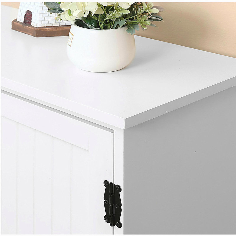 HOMCOM 48.5" Farmhouse Kitchen Pantry, Floor Storage Cabinet, Cupboard Organizer, White