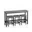 Table de salle à manger de cuisine moderne, table de pub, ensemble de table de salle à manger longue avec 3 tabourets, assemblage facile
