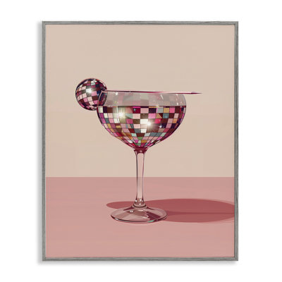 Rosy Hued Disco Drink Framed Giclee, design by Arlington Prints
