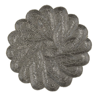 Dark Gray Braided Circular Placemat