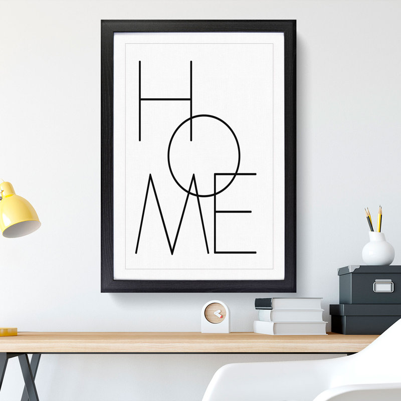 Home V2 - Picture Frame Typography, 65cm H x 48cm W x 2cm D, Black Framed