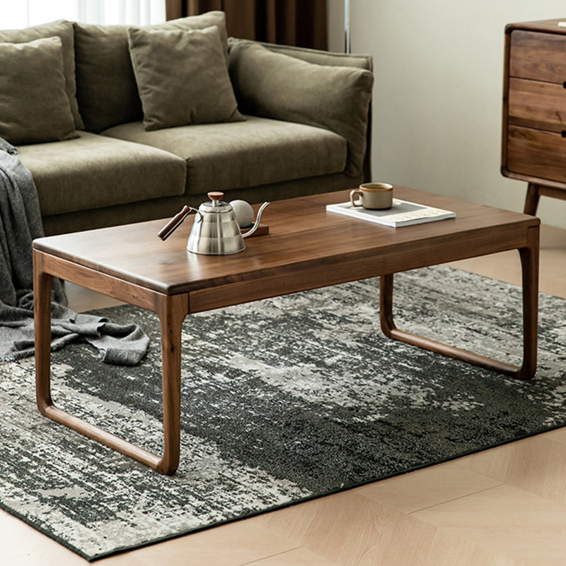 Table basse rectangulaire simple en bois massif, H 17,7 po x L 39,4 po x l 19,7 po