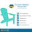Crystal Harbor Classic Stationary Adirondack Chair – Recycled HDPE Muskoka-Style Outdoor Patio Seating-1317960102