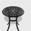 3-Piece Set Of Cast Aluminum Patio Furniture  With Black Frame and Red Seat Cushions