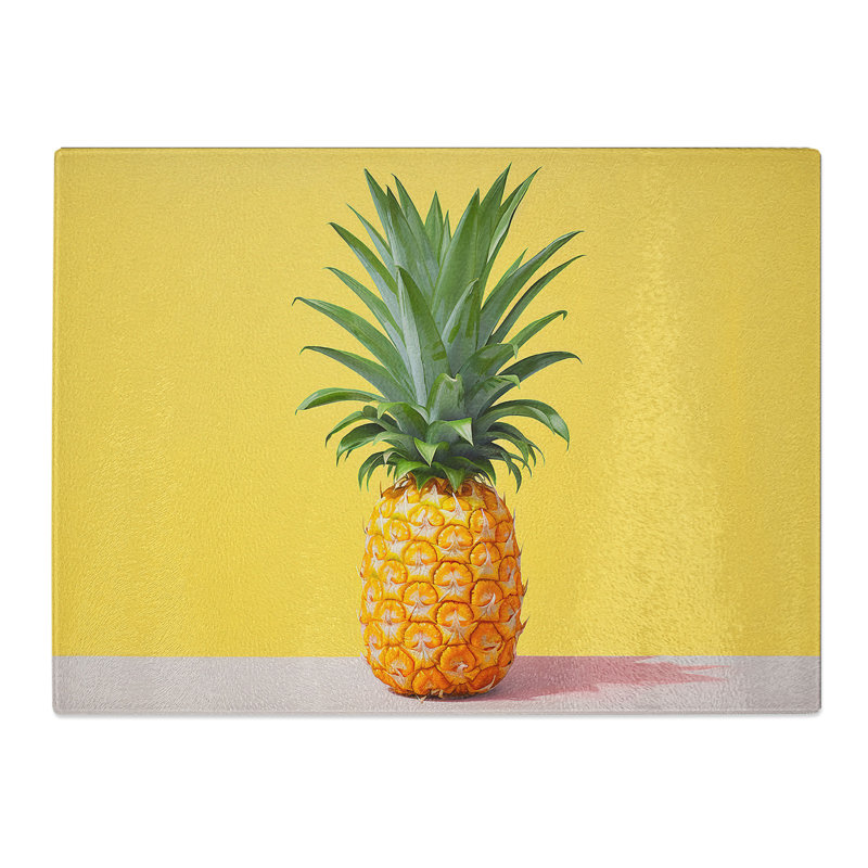 Pineapple Minimalism No.2  Glass Chopping Board