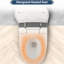 Toilette intelligente avec siège chauffant, une chasse d'eau automatique, sans bidet, pied bleu nuit, poignée gérée, fusion avec panne de courant, couvercle à fermeture douce, aspect de salle de bain blanc, appareil