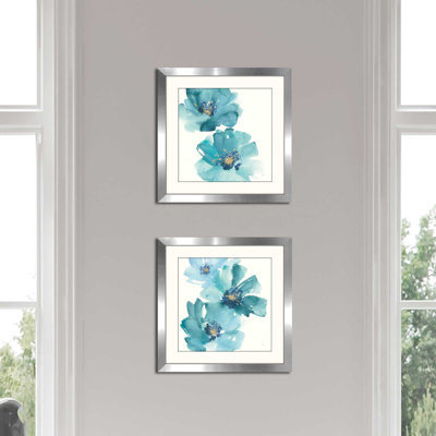 Chris Paschke "Teal Cosmos III" Print Under Glass