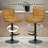 Modern Upholstered Adjustable Height Swivel Full Back Metal Base Bar Stool-585337186