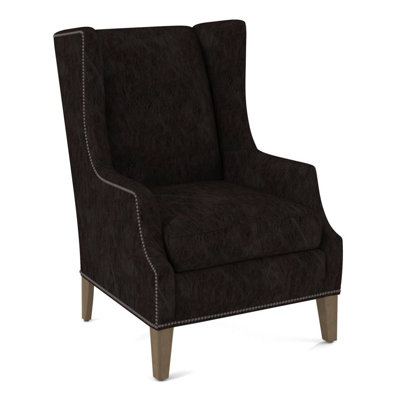 Wingback Chair, Applause Bajah Ruby, Weathered Gray