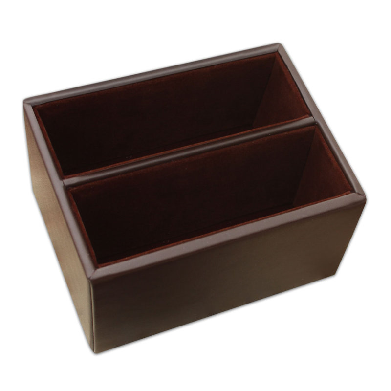 Support à sous-verre en cuir, Brun chocolat