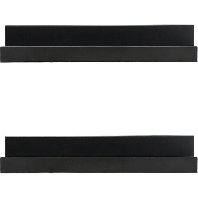 Charneshia 2 Piece Floating Shelf, 10 H x 30 W x 5 D cm, Black