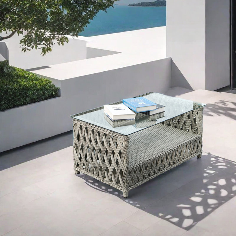 Table d'appoint d'extérieur rectangulaire L 39,37 po x l 23,62 po Chauntelle