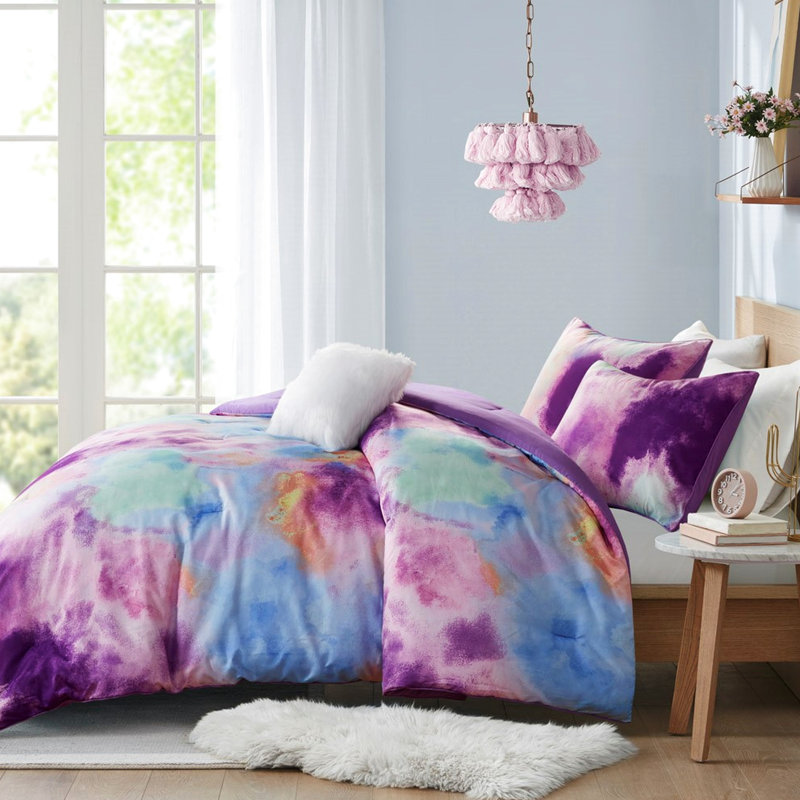 Édredon pour lit simple / simple TG Watercolor Tie Dye, Twin/Twin XL Comforter + 3 Additional Pieces