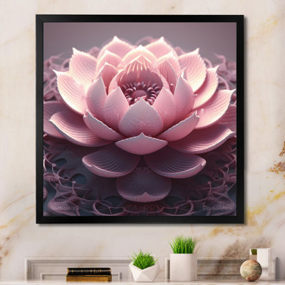 «Tender Blossoming Pink Flower I», art mural grand lotus